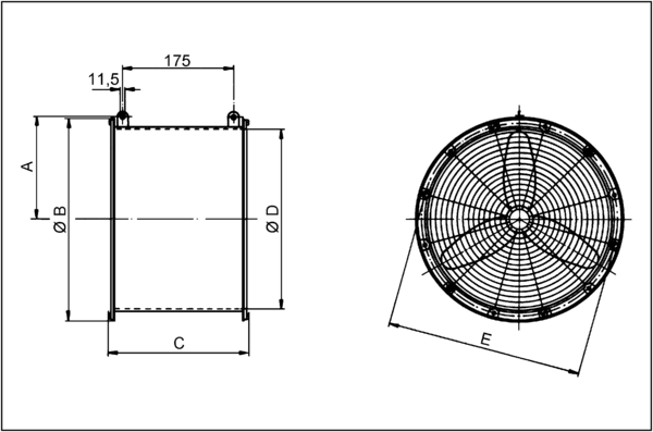 EFG 20 E IM0000792.PNG Skleníkový ventilátor, DN 200, jednofázový