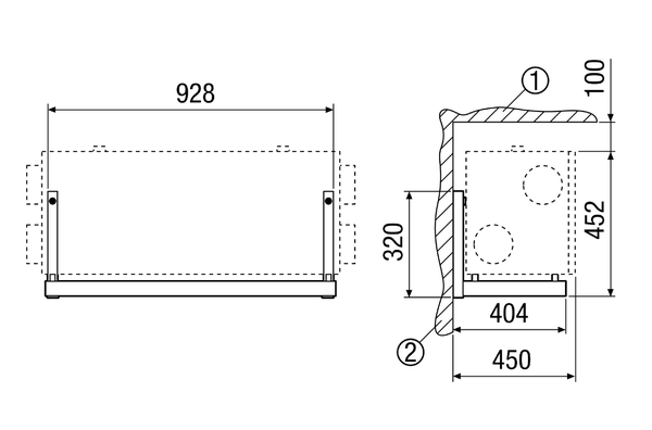 WSK 150 IM0000955.PNG Console murale pour la fixation de l'appareil de ventilation centralisé WS 150
