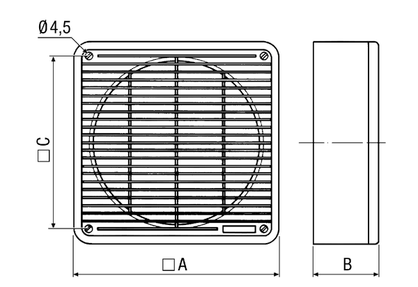 ZFF 30 IM0000962.PNG Filtre à air pour ventilateurs encastrés ou tourelles d'extraction, classe de filtre ISO Coarse > 30 % (G2)