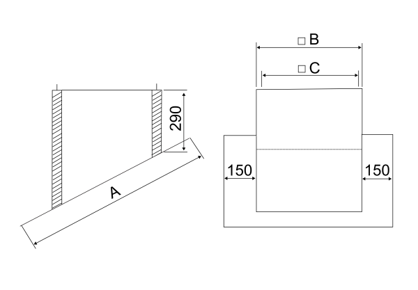SOWT 40 IM0000993.PNG Sátortető lábazat tetőventilátorok felszereléséhez hullámos fedelű és trapéztetőkre, alapkivitelben 30°-os tetőhajlatig, DN 400 mm