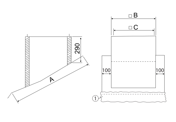 SDS 35 IM0000995.PNG Postolje za ravni krov za montažu krovnih ventilatora na krovovima od opeke, serijski model do nagiba krova od 30°, DN 355 mm