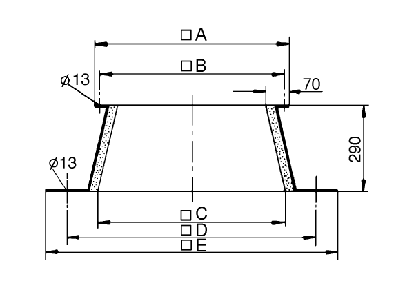 SO 18 IM0001009.PNG Socle pour toit plat pour le montage des tourelles d'extraction, DN 180 mm