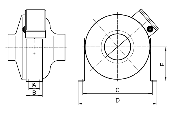 FUR 16S/20/25 IM0001017.PNG Pied de fixation pour le montage des ERR 16 N, ERR 16/1 S, ERR 20.. et ERR 25/1 aux murs, aux plafonds ou sur consoles