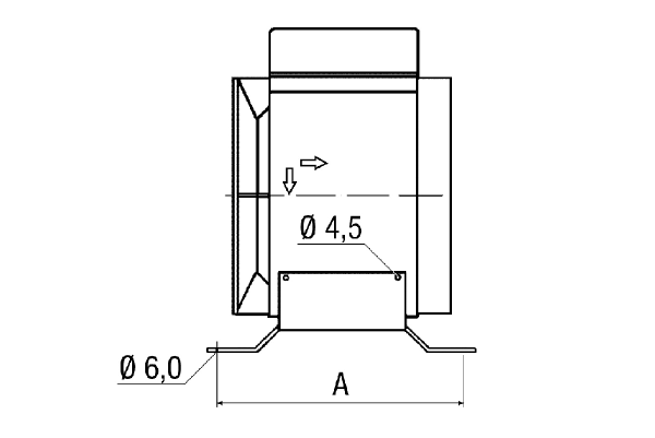FUM 28 IM0001019.PNG Rögzítőláb az ERM ventilátorok falra, mennyezetre vagy konzolokra történő felszereléséhez, DN 280