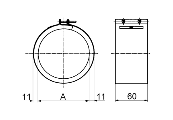 ELR 10 IM0001026.PNG Fixing cuffs for sound and vibration dampening of duct fans, DN 100