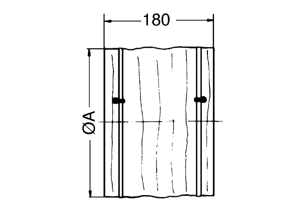 EL 60 IM0001031.PNG Elastische Manschette mit 2 Spannbändern zur schall- und vibrationsgedämpften Montage von Rohrventilatoren, Kunststoff, DN 600