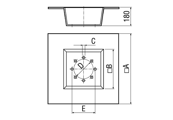 SZ 22 IM0001038.PNG Za strujno-tehnički povoljno i jednostavno montažno spajanje postolja s prigušivačem SD 22 i ventilacijskih kanala, za ugradnju u ravne krovove.