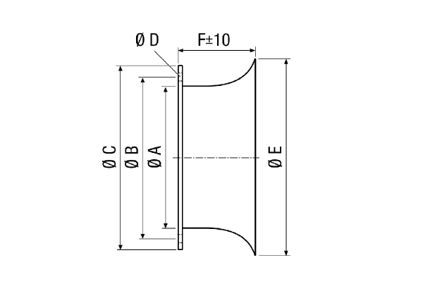 AD 40 IM0001142.PNG Sací dýza s nízkou turbulencí vzduchu, ocelový plech, pozink, DN 400