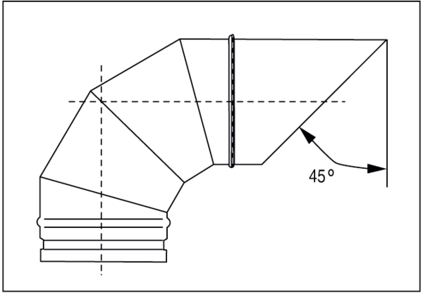 ASB 160 IM0001179.PNG 90°-Ausblasebogen mit Rollringdichtung und Schutzgitter für Wickelfalzrohre, DN 160