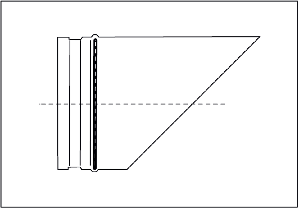 ASR 200 IM0001180.PNG 45°-Ausblasestutzen mit Rollringdichtung und Schutzgitter für Wickelfalzrohre, DN 200
