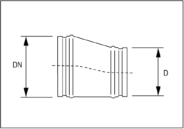 USA 150-100 IM0001182.PNG Aszimmetrikus adapter gördülő tömítő gyűrűvel, DN 150 - DN 100
