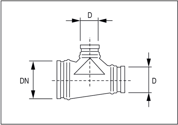 ABR 125-100 IM0001195.PNG Odgałęziające kształtki redukcyjne 90° z uszczelnieniem pierścieniem tocznym do przewodów ze szwem spiralnym, DN 125 / 100