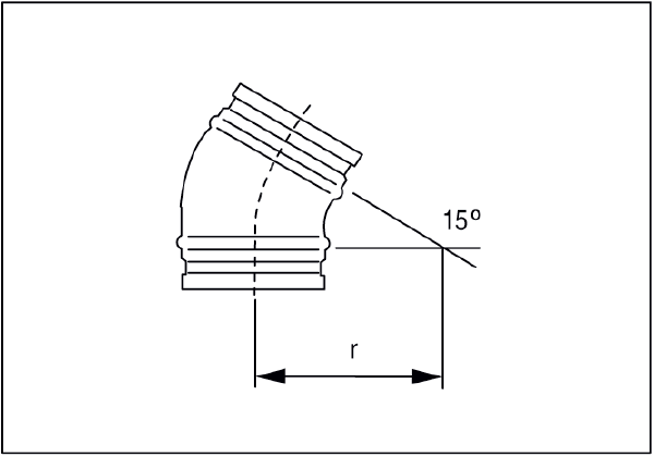 B15-80 IM0001199.PNG Coude 15°, tréfilé avec joint roulant pour tuyaux agrafés, DN 80