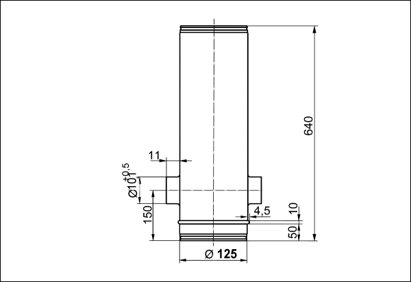 BA 125/100-2 IM0001228.PNG Tűzvédelmi kompenzációs elem 2 csőcsatlakozással