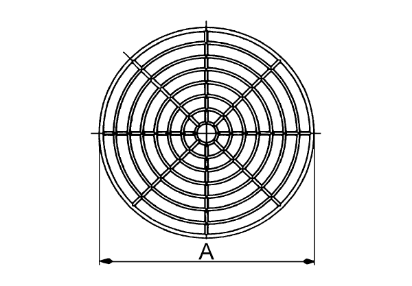SGM 18 IM0001287.PNG Védőrács, műanyag, gyöngyfehér, DN 180