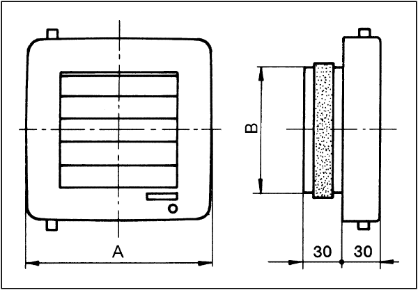 AE 16 IM0001295.PNG Electrical internal shutter, plastic, DN 150, traffic white