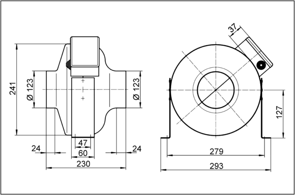 ERR 12/1 IM0001589.PNG Centrifugal duct fan, DN 125, alternating current
