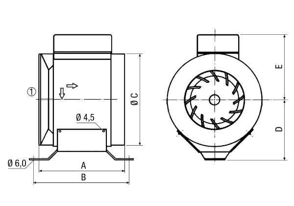 ERM 28 IM0001601.PNG Semi-centrifugal duct fan, DN 280, single-phase AC