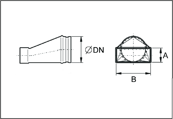 USAN70/170/80 IM0003403.PNG Aszimmetrikus adapter 70/170, D=80mm
