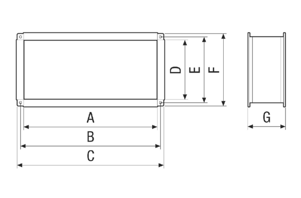 ELP 25 IM0005677.PNG Гибкие соединительные штуцеры для монтажа канальных вентиляторов с изоляцией корпусного шума, размер канала 500 x 300 мм