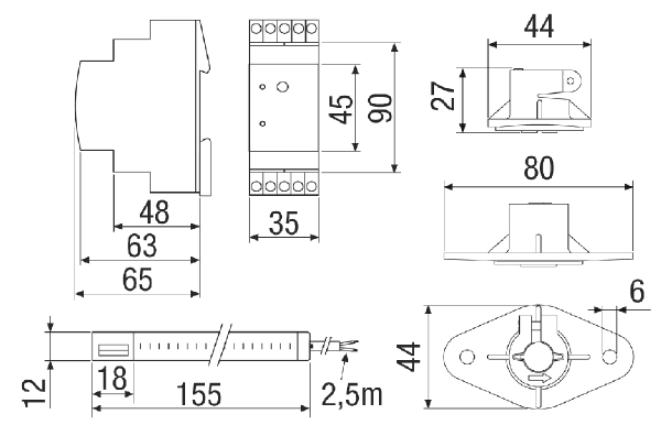 LW 9 IM0006070.PNG Osjetnik strujanja zraka s daljinskim osjetnikom, područje mjerenja od 1 m/s do 20 m/s, AC 230 V / 50/60 Hz, maks. 2 A (5 A)