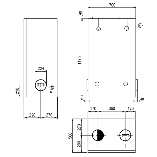 WS 600 IM0006423.PNG Compact ventilation system with very efficient heat recovery, summer/winter operation and constant volumetric flow