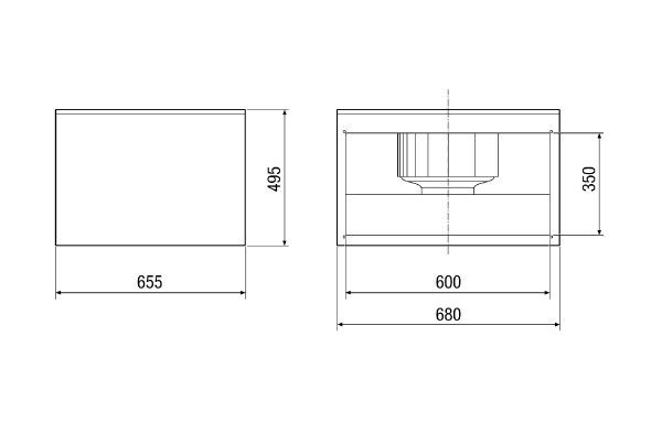 DSK 31/4 IM0006585.PNG Sound-insulated centrifugal channel fan, three-phase AC, channel dimension 600 mm x 350 mm