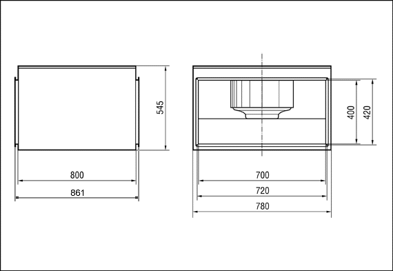 DSK 35/4 IM0006589.PNG Sound-insulated centrifugal channel fan, three-phase AC, channel dimension 700 mm x 400 mm
