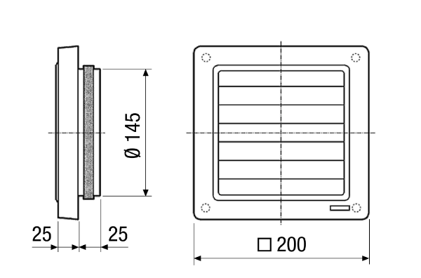 AP 150 IM0006613.PNG Sterowana strumieniem powietrza żaluzja do wyciągu powietrza, DN 150