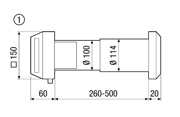 ALD 10 IM0006660.PNG Ulaz za vanjski zrak za decentralnu kućnu ventilaciju, regulacija bez stupnjeva, vrsta žaluzine ručna, čisto bijela, DN 100