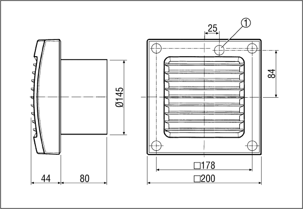 ECA 150 KVZ IM0007161.PNG S elektrickou vnitřní klapkou a časovým spínačem