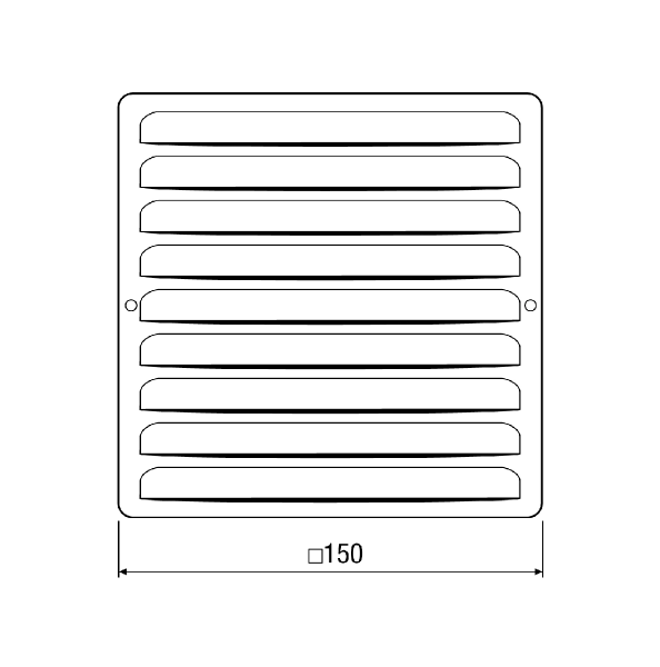 MGE 80/125 blanc IM0008353.PNG Grille extérieure carrée pour gaines rondes DN 80 à DN 125, blanc