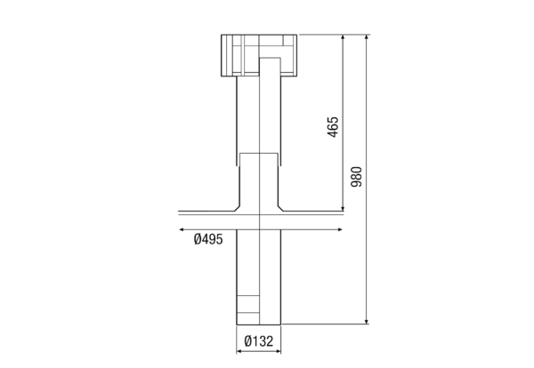 DF 125 T IM0008852.PNG Roof outlet with roof cowl, colour: terracotta, DN 125 connection