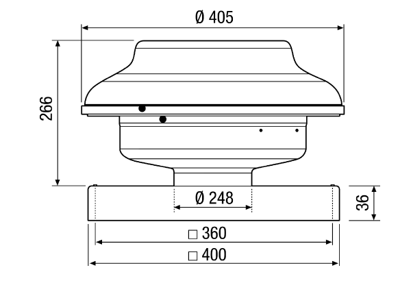 EHD 25 IM0009432.PNG Mini tourelle d'extraction pour l'utilisation privée ou professionnelle, DN 250