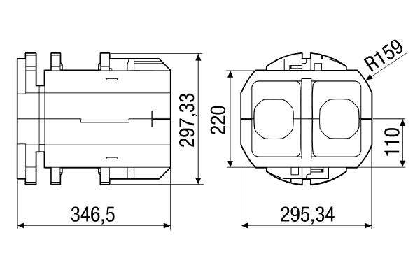 WRG 35-SE IM0009566.PNG Complete fan unit for decentralised WRG 35 ventilation unit with heat recovery, nominal size 350 mm, including internal cover and two G4 filters. Accessories needed: Shell kit WRG 35-SR and control RLS 4