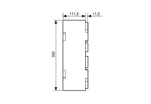 WRG 35-VH IM0009570.PNG Meghosszabbítás 111,5 mm fali hüvelyhez a WRG 35 egyhelyiség szellőztetőhöz, 2 elválasztó híddal és kondenzvíz elvezető tömlővel, névleges méret 350 mm