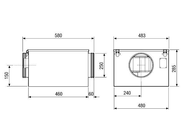 ESR 25-2 IM0009595.PNG Шумоглушащий вентиляционный бокс, DN 250, однофазный ток