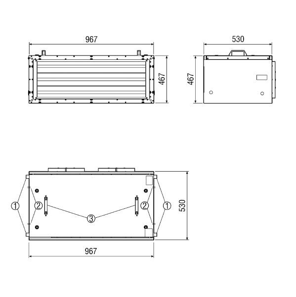 KFD 9040-A IM0011046.PNG Hangszigetelt laposdoboz elszíváshoz diagonálventilátorral és szervomotoros zárócsappantyúval, csatornaméret 900 mm x 400 mm