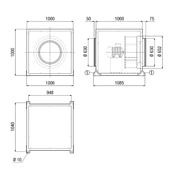 DSQ 63/6 IM0011107.PNG Odhlučněný radiální ventilátor pro vnitřní montáž, třífázový, DN 630