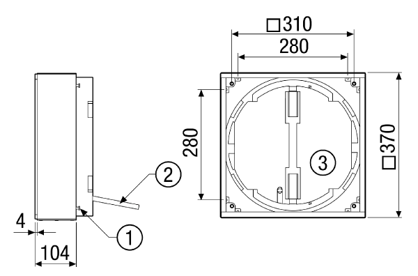 WRG 35-AR IM0011322.PNG Kiegyenlítőkeret egyhelyiség szellőztető készülékhez WRG 35, 350 mm-nél kisebb falvastagság kiegyenlítéséhez.