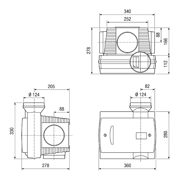 ZEG EC IM0011439.PNG Centralised exhaust air unit without heat recovery, with EC technology and wireless remote control