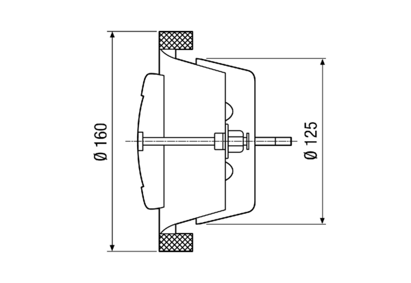 TFA 12 IM0011443.PNG Тарельчатый клапан для вытяжного воздуха, листовая сталь, белая, DN 125, для квартирной вентиляции, макс. 60 м³/ч, необходима встраиваемая рамка EBR-D 12