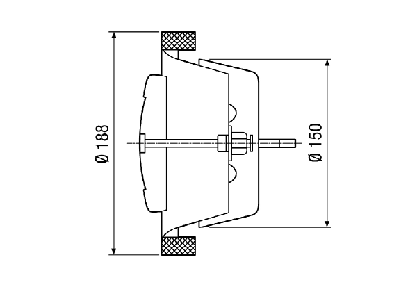 TFA 15 IM0011445.PNG Bouche d'extraction-insufflation pour air sortant, tôle d'acier, blanc, DN 150, pour ventilation domestique max. 150 m³/h, cadre d'encastrement EBR-D 15 nécessaire