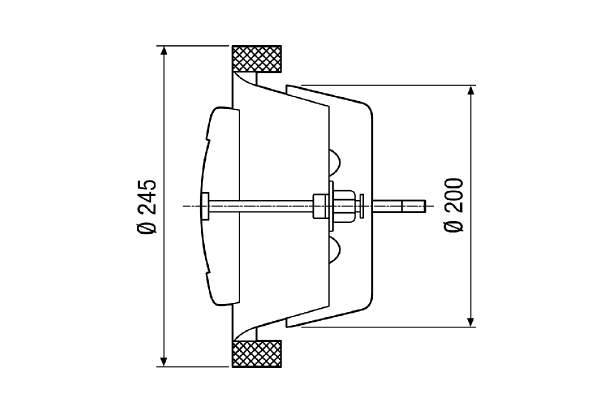 TFA 20 IM0011449.PNG Bouche d'extraction-insufflation pour air sortant, tôle d'acier, blanc, DN 200, pour ventilation domestique max. 200 m³/h, cadre d'encastrement EBR-D 20 nécessaire