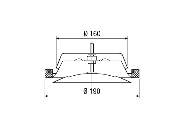 TFZ 16 IM0011462.PNG Bouche d'extraction-insufflation pour air entrant, tôle d'acier, blanc, DN 160, pour ventilation domestique max. 160 m³/h, cadre d'encastrement EBR-D 16 nécessaire