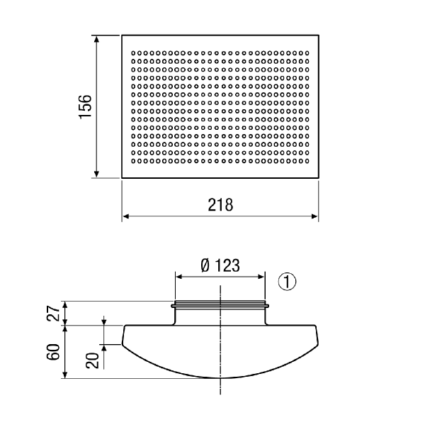 ZWVQ 12 IM0012745.PNG Clapet d'air entrant à effet longue portée et insonorisant, tôle d'acier à revêtement blanc pulvérulent, montage mural, DN 125, pour ventilation domestique max. 90 m³/h