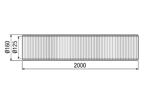 MT-R125 IM0013236.PNG Hőszigetelt és hangelnyelő szellőztetőcső, hővezetés 0,040 W/m*K 40 °C, hossza 2 m, DN 125