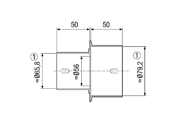 MF-RZ75/63 IM0014131.PNG Réducteur en tôle pour gaine flexible MF-F75 à MF-F63
