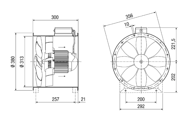 EZL 30/2 B IM0014282.PNG Ventilateur hélicoïde pour gaine ronde, DN 300, courant alternatif
