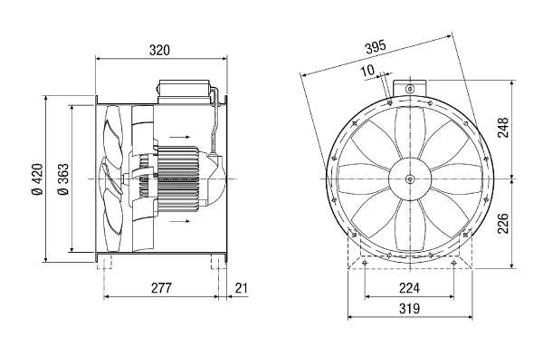 DZL 35/42 B IM0014284.PNG Axial duct fan, DN 350, three-phase AC